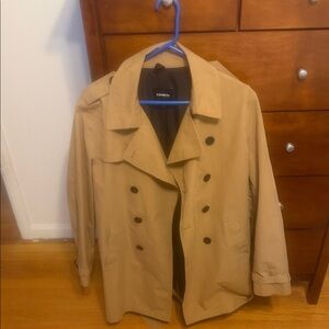 Express Men's Classic Tan Trench Rain Coat